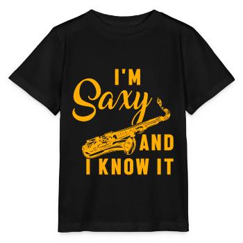 Je suis Saxy et je le sais Musical Sax Saxophone Cadeau - T-shirt bio MINI CREATOR Stanley/Stella Enfant - noir - Devant - Mikhail (115cm)