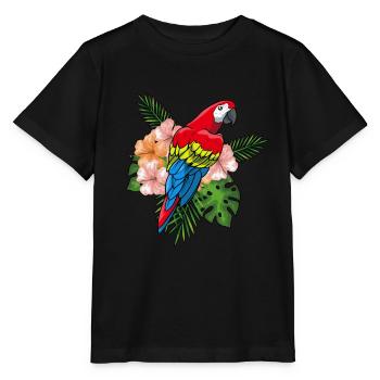 Perroquet - T-shirt bio MINI CREATOR Stanley/Stella Enfant - noir - Devant - Mikhail (115cm)