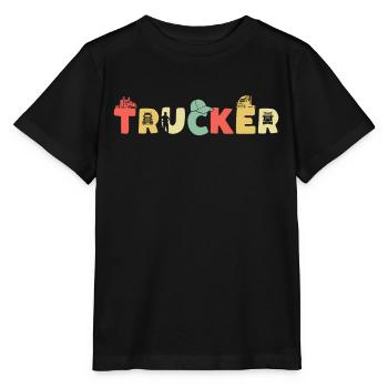Retro Truck Driver Truck Driver Vintage Truck Driver - T-shirt bio MINI CREATOR Stanley/Stella Enfant - noir - Devant - Mikhail (115cm)