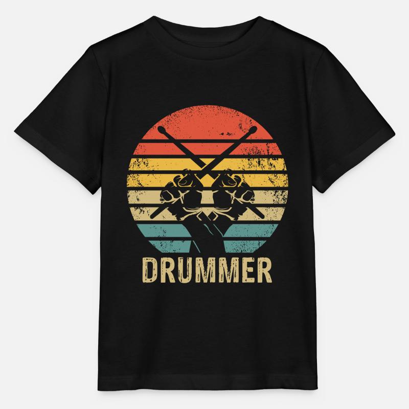 Retro Drums Drummer Vintage Drummer - T-shirt bio MINI CREATOR Stanley/Stella Enfant - noir