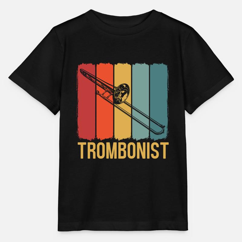 Trombone Rétro Trombone Vintage - T-shirt bio MINI CREATOR Stanley/Stella Enfant - noir