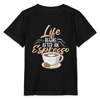 Espresso Kaffee - Stanley/Stella Kinder T-Shirt MINI CREATOR  - Schwarz - Vorne - Mikhail (115cm)
