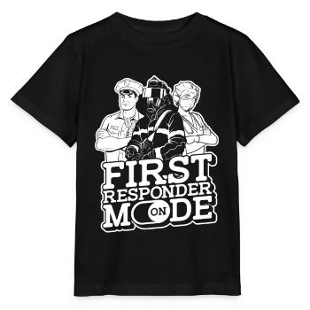 Systemrelevant Sanitäter Notdienst Notfall - Stanley/Stella Kinder T-Shirt MINI CREATOR  - Schwarz - Vorne - Mikhail (115cm)