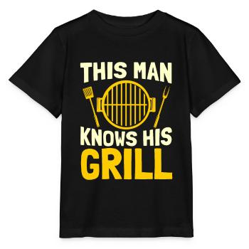 Grill grill maître BBQ - T-shirt bio MINI CREATOR Stanley/Stella Enfant - noir - Devant - Mikhail (115cm)