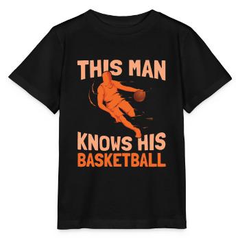 Basketball Basketballer - Stanley/Stella MINI CREATOR Kids’ T-Shirt - black - Front - Mikhail (115cm)