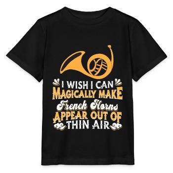 French Horn Horn player - Stanley/Stella MINI CREATOR Kids’ T-Shirt - black - Front - Mikhail (115cm)