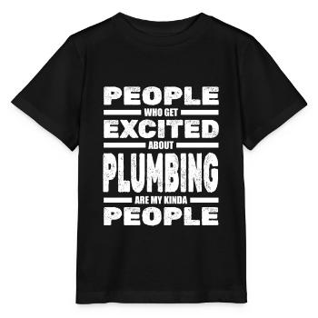 Plombier Ingénieur sanitaire Chauffagiste Mécanicien d’usine - T-shirt bio MINI CREATOR Stanley/Stella Enfant - noir - Devant - Mikhail (115cm)