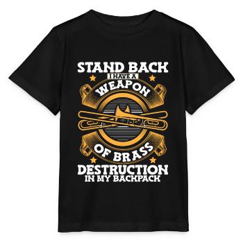 Trombone - T-shirt bio MINI CREATOR Stanley/Stella Enfant - noir - Devant - Mikhail (115cm)