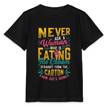 Sad Women Heartbreak Lovesickness Ice Cream - Stanley/Stella MINI CREATOR Kids’ T-Shirt - black - Front - Mikhail (115cm)