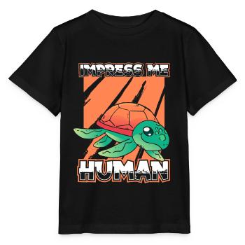 Turtle Sea Turtle - Stanley/Stella MINI CREATOR Kids’ T-Shirt - black - Front - Mikhail (115cm)