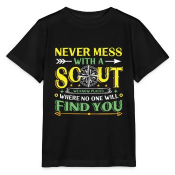 Leg dich niemals mit einem Scout an - Stanley/Stella Kinder T-Shirt MINI CREATOR  - Schwarz - Vorne - Mikhail (115cm)