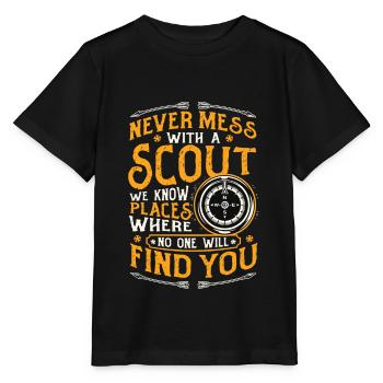 Leg dich niemals mit einem Scout an - Stanley/Stella Kinder T-Shirt MINI CREATOR  - Schwarz - Vorne - Mikhail (115cm)
