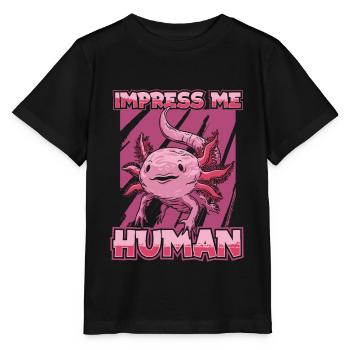 Axolotl Salamander - Stanley/Stella Kinder T-Shirt MINI CREATOR  - Schwarz - Vorne - Mikhail (115cm)