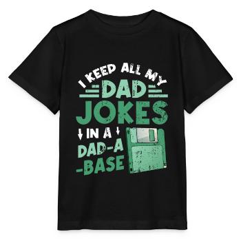 Ich behalte alle Witze meines Vaters. - Stanley/Stella Kinder T-Shirt MINI CREATOR  - Schwarz - Vorne - Mikhail (115cm)