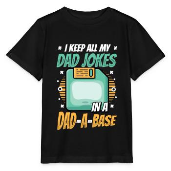 Ich behalte alle Witze meines Vaters. - Stanley/Stella Kinder T-Shirt MINI CREATOR  - Schwarz - Vorne - Mikhail (115cm)