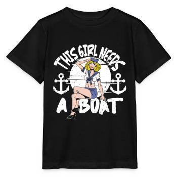 Seglen Segelboot Segler - Stanley/Stella Kinder T-Shirt MINI CREATOR  - Schwarz - Vorne - Mikhail (115cm)