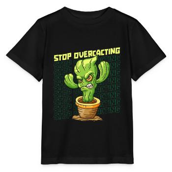 Cactus arbuste Cactus piquant jardinier de jardin - T-shirt bio MINI CREATOR Stanley/Stella Enfant - noir - Devant - Mikhail (115cm)