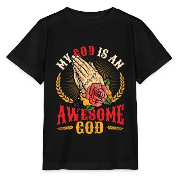 Mein Gott ist ein großartiger Gott. - Stanley/Stella Kinder T-Shirt MINI CREATOR  - Schwarz - Vorne - Mikhail (115cm)