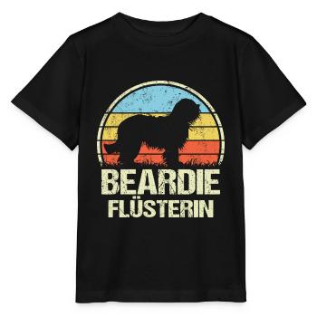 Bearded Collie Beardie Mama Frauchen Flüstererin - Stanley/Stella Kinder T-Shirt MINI CREATOR  - Schwarz - Vorne - Mikhail (115cm)