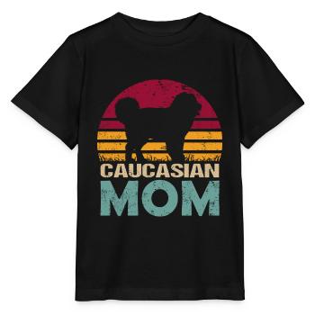 Caucasian Ovcharka Shepherd Mom Mistress - Stanley/Stella MINI CREATOR Kids’ T-Shirt - black - Front - Mikhail (115cm)