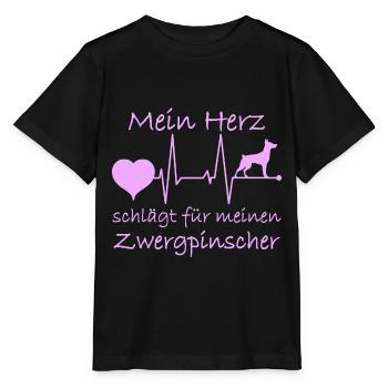 Zwergpinscher Hund Mama Sprüche Spruch Pink - Stanley/Stella Kinder T-Shirt MINI CREATOR  - Schwarz - Vorne - Mikhail (115cm)