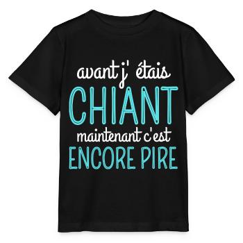 avant j' étais chiant humour homme cadeau drôle - T-shirt bio MINI CREATOR Stanley/Stella Enfant - noir - Devant - Mikhail (115cm)
