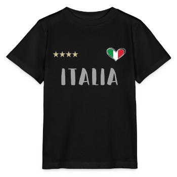 Bandiera della maglia del tifoso di calcio italia con il cuore - Maglietta per bambini MINI CREATOR di Stanley/Stella - nero - Fronte - Mikhail (115cm)