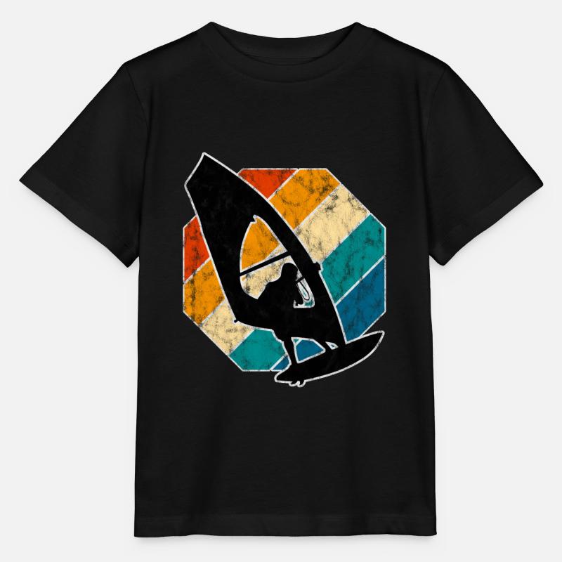 Windsurfer Windsurfer Windsurfing Retro Surf - T-shirt bio MINI CREATOR Stanley/Stella Enfant - noir