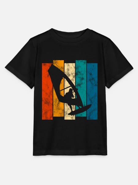 Windsurfing Retro Surfen Windsurfen Windsurfer - Stanley/Stella Kinder T-Shirt MINI CREATOR - Schwarz