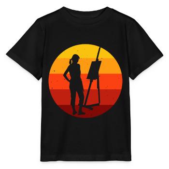 Peintre artiste artiste artiste rétro peinture - T-shirt bio MINI CREATOR Stanley/Stella Enfant - noir - Devant - Mikhail (115cm)