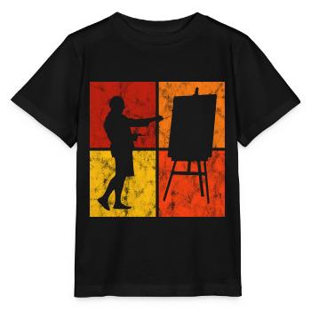 Künstlerin Retro Kunst Malerei Malerin Künstler - Stanley/Stella Kinder T-Shirt MINI CREATOR  - Schwarz - Vorne - Mikhail (115cm)