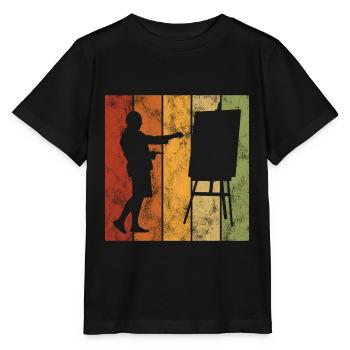 Künstler Malerei Retro Kunst Künstlerin Malerin - Stanley/Stella Kinder T-Shirt MINI CREATOR  - Schwarz - Vorne - Mikhail (115cm)