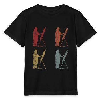 Malerei Künstler Künstlerin Malerin Kunst Retro - Stanley/Stella Kinder T-Shirt MINI CREATOR  - Schwarz - Vorne - Mikhail (115cm)
