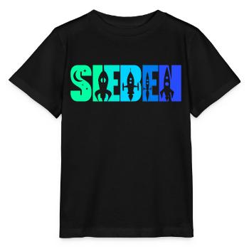 7. Geburtstag Junge 7 Jahre alt Rakete Raumschiff - Stanley/Stella Kinder T-Shirt MINI CREATOR  - Schwarz - Vorne - Mikhail (115cm)