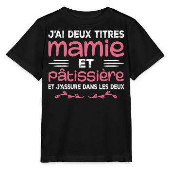 Granny and Pastry Chef | Grandma | Pastry - Stanley/Stella MINI CREATOR Kids’ T-Shirt - black - Front - Mikhail (115cm)