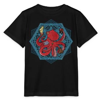 Board Game Card Game Drafting Dice Octopus Red - Stanley/Stella MINI CREATOR Kids’ T-Shirt - black - Front - Mikhail (115cm)