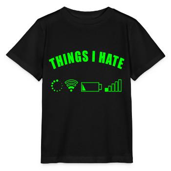 CHOSES QUE JE DÉTESTE BATTERIE RÉSEAU INTERNET NUMÉRIQUE CADEAU - T-shirt bio MINI CREATOR Stanley/Stella Enfant - noir - Devant - Mikhail (115cm)