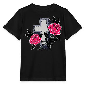 Croix et roses - T-shirt bio MINI CREATOR Stanley/Stella Enfant - noir - Devant - Mikhail (115cm)