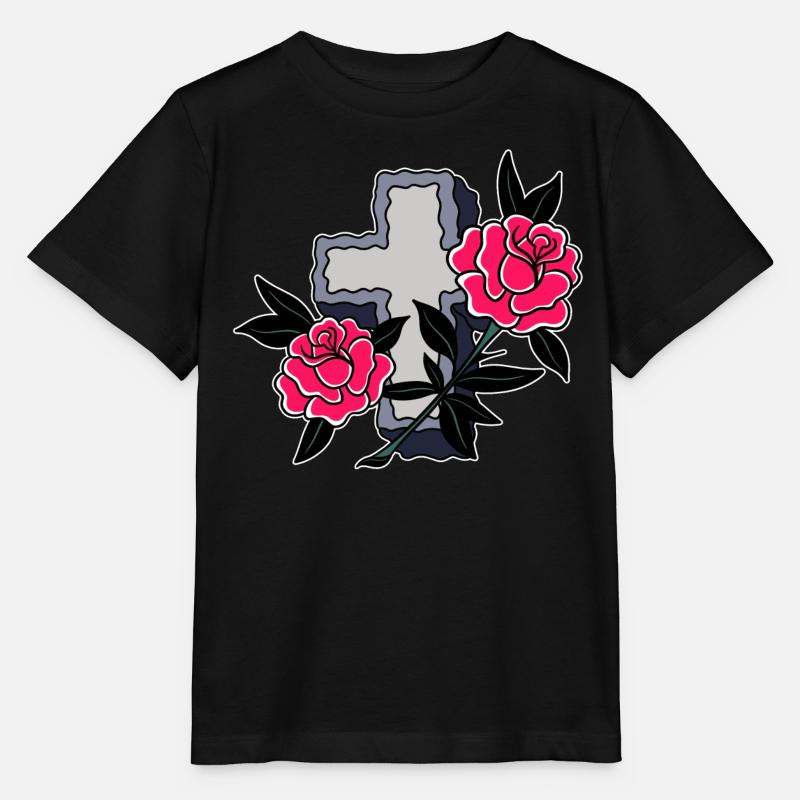 Croix et roses - T-shirt bio MINI CREATOR Stanley/Stella Enfant - noir