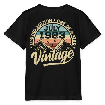 Né en juillet 1983 Né en juillet 1983 Né en juillet 1983 - T-shirt bio MINI CREATOR Stanley/Stella Enfant - noir - Devant - Mikhail (115cm)