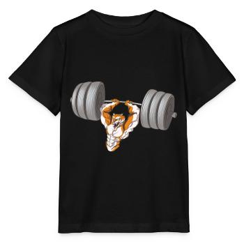 Tiger dumbbell - Stanley/Stella MINI CREATOR Kids’ T-Shirt - black - Front - Mikhail (115cm)