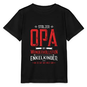 Stolzer Opa Enkelkinder - Stanley/Stella Kinder T-Shirt MINI CREATOR  - Schwarz - Vorne - Mikhail (115cm)