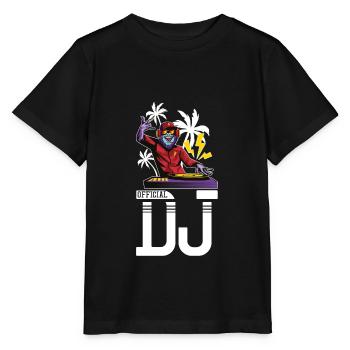 Monkey DJ-feest - Stanley/Stella Kinder-T-shirt MINI CREATOR  - zwart - Voor - Mikhail (115cm)
