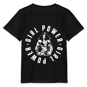 Girl power bodybuilderin gym - Stanley/Stella Kinder T-Shirt MINI CREATOR  - Schwarz - Vorne - Mikhail (115cm)