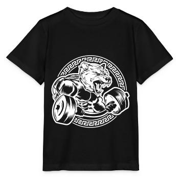 Bär beast workout - Stanley/Stella Kinder T-Shirt MINI CREATOR  - Schwarz - Vorne - Mikhail (115cm)