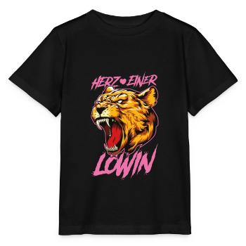 Herz einer Löwin - Stanley/Stella Kinder T-Shirt MINI CREATOR  - Schwarz - Vorne - Mikhail (115cm)