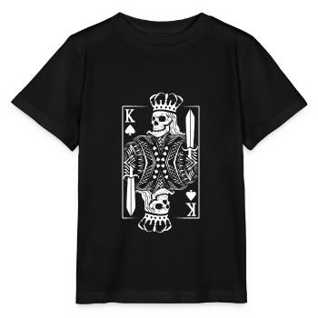 King poker card skeleton - Stanley/Stella MINI CREATOR Kids’ T-Shirt - black - Front - Mikhail (115cm)
