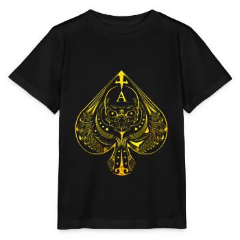 Poker card ace of spades symbol - Stanley/Stella MINI CREATOR Kids’ T-Shirt - black - Front - Mikhail (115cm)