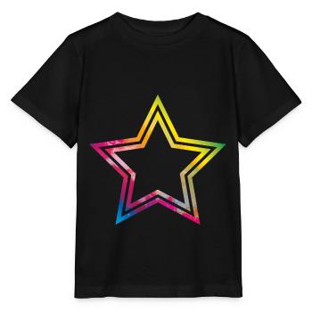 symbole coloré étoile - T-shirt bio MINI CREATOR Stanley/Stella Enfant - noir - Devant - Mikhail (115cm)