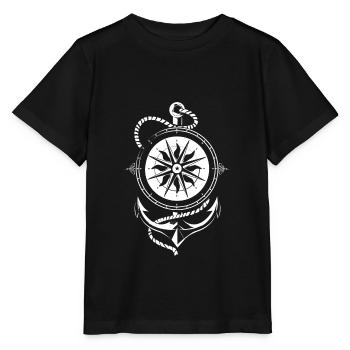 anker kompass seil - T-shirt bio MINI CREATOR Stanley/Stella Enfant - noir - Devant - Mikhail (115cm)